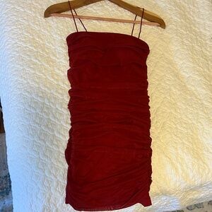 Princess Polly Burgundy Ruched Dress